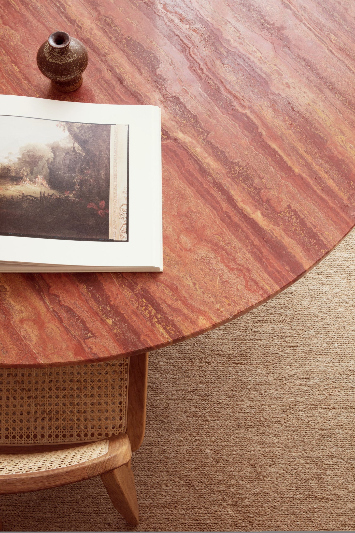 Epic Coffee Table - Red Travertine, Ø110