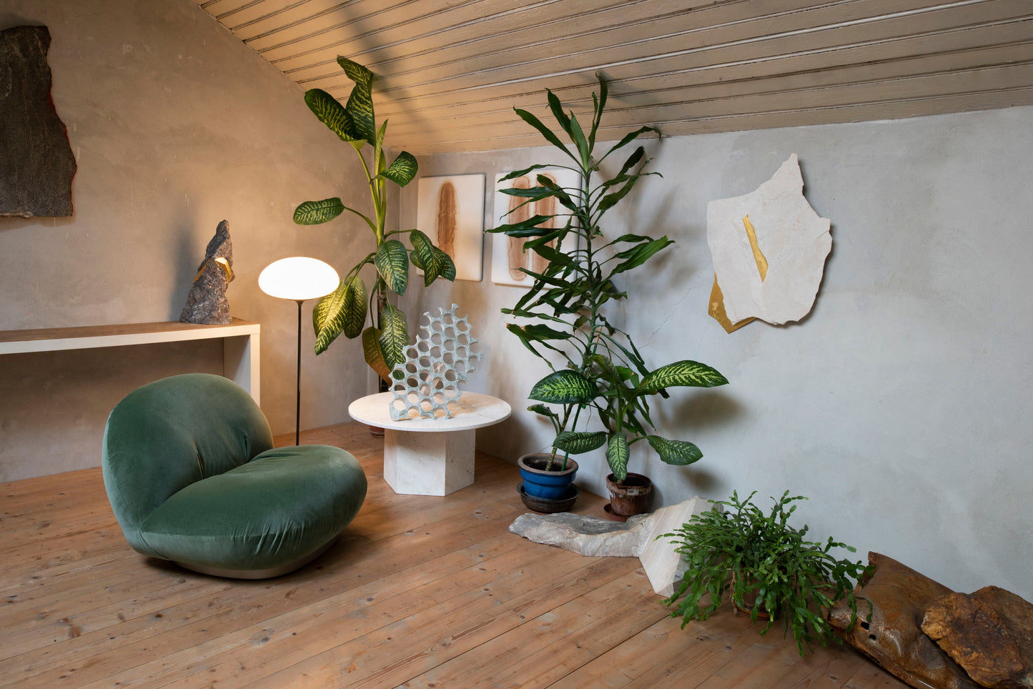 Stemlite Floor Lamp - H150, Pebble Grey