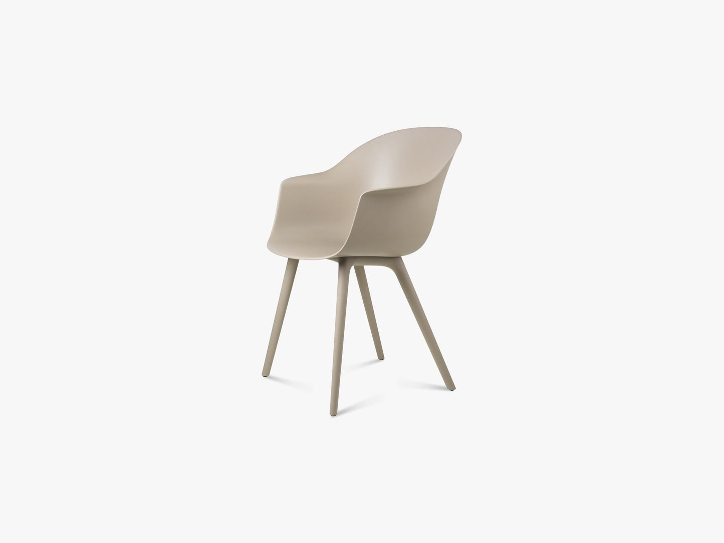 Bat Dining Chair Un-Upholstered Plastic base Outdoor, Beige/Beige