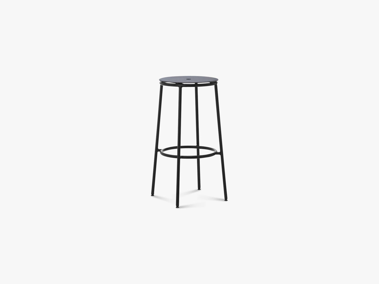 Circa Barstool 75 cm Black Steel, Black Aluminium