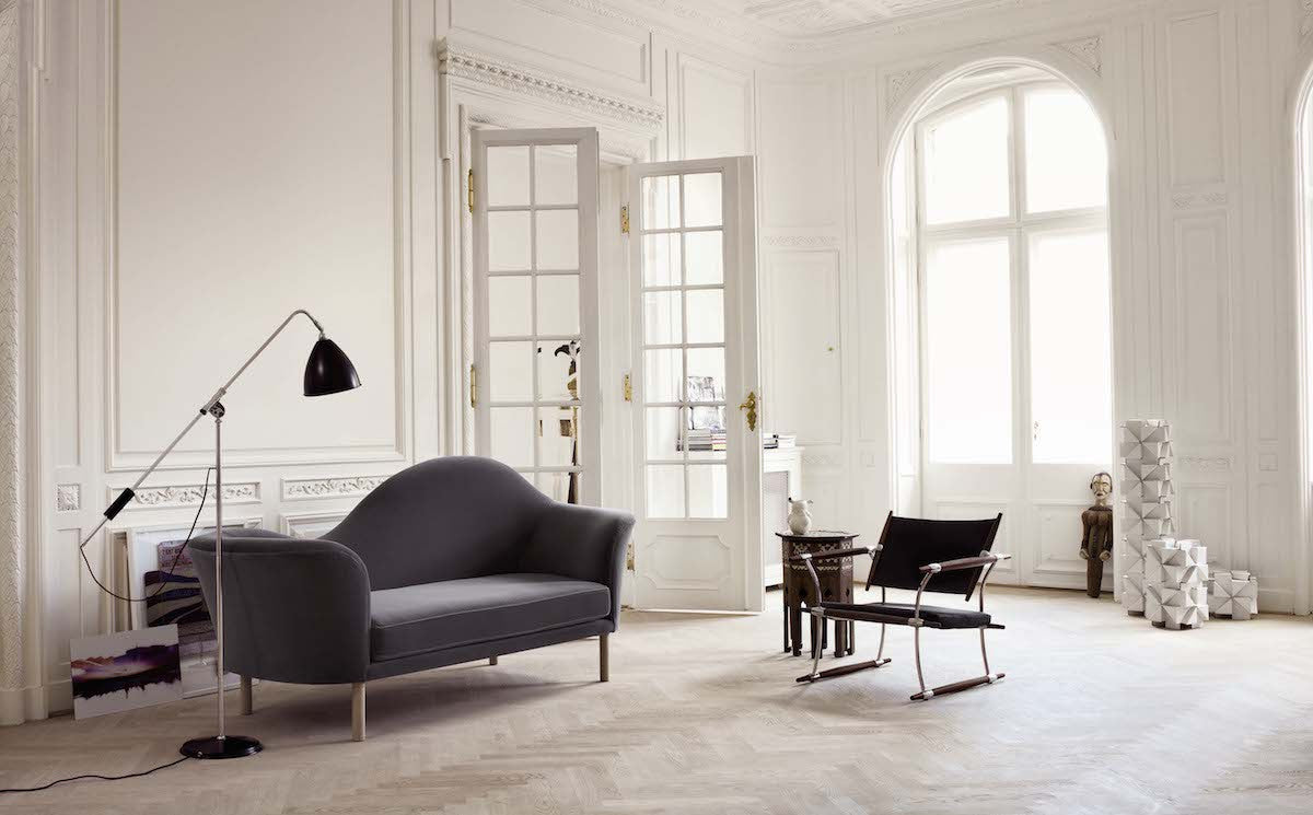 Bestlite BL4 Floor Lamp - Ø21 - Brass Base, Grey