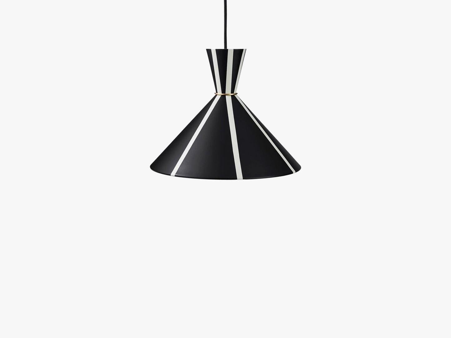 Bloom Stripe Pendant, Black noir/Warm white stripe