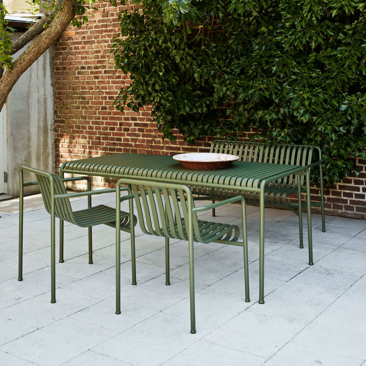 Palissade Dining Bench, Olive