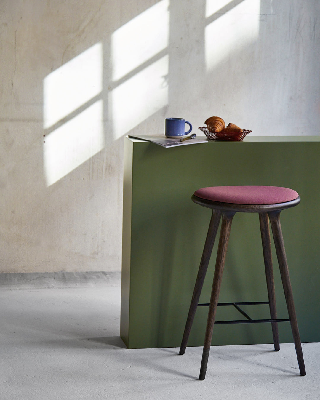 High Stool - Sirka Grey Oak Cura, Plum