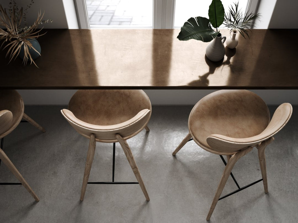 The High Stool Backrest 74 cm, Matt Lacq Oak