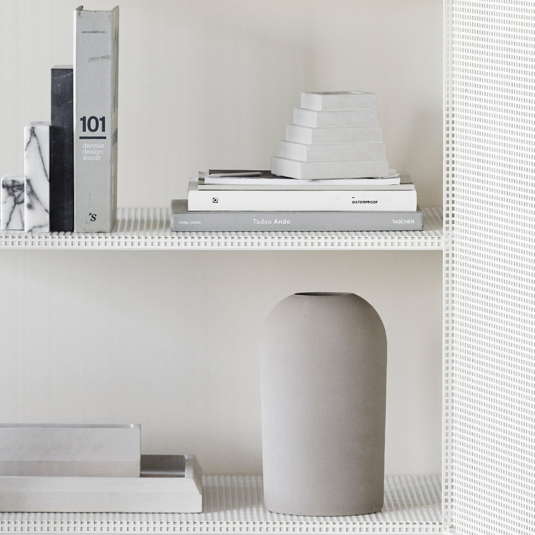 Sandstone Desk Organizer - Small, Light Grey