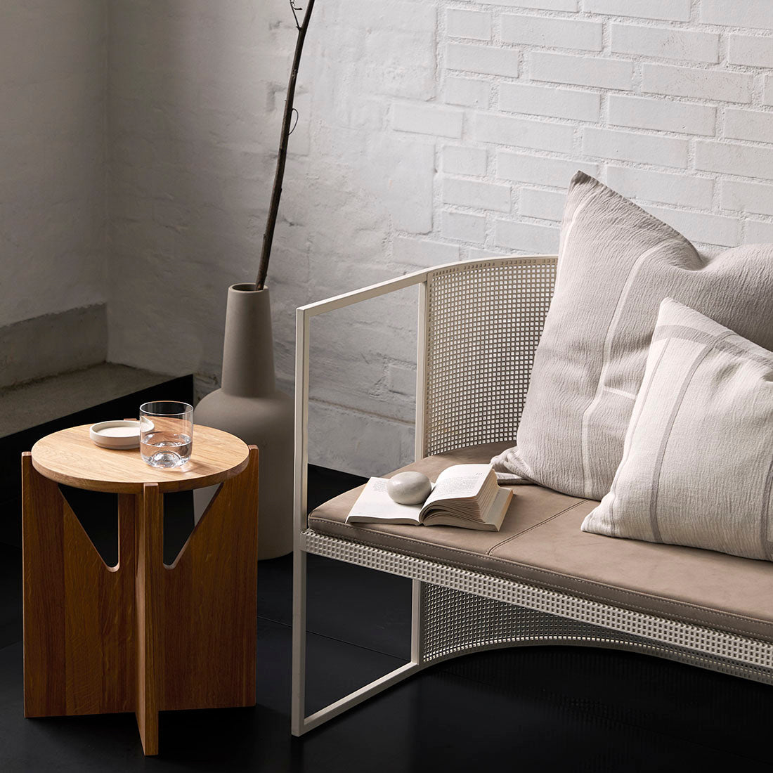 Seating Cushion Bauhaus Bench, Black Aniline Leather