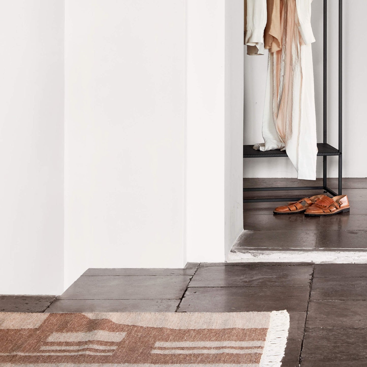 Contemporary Kelim Melange, Off White/Brown