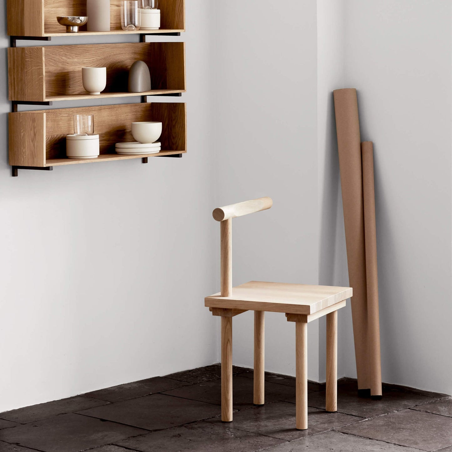 Sculptural Chair, Solid Oak