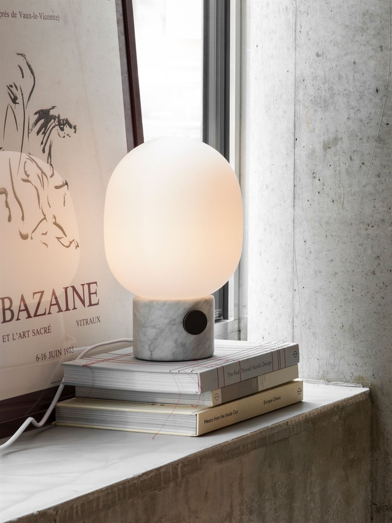 JWDA Table Lamp, White Marble