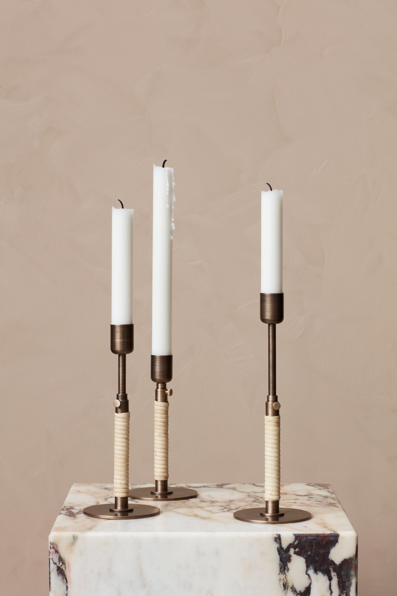 Duca Candleholder, Bronzed Brass