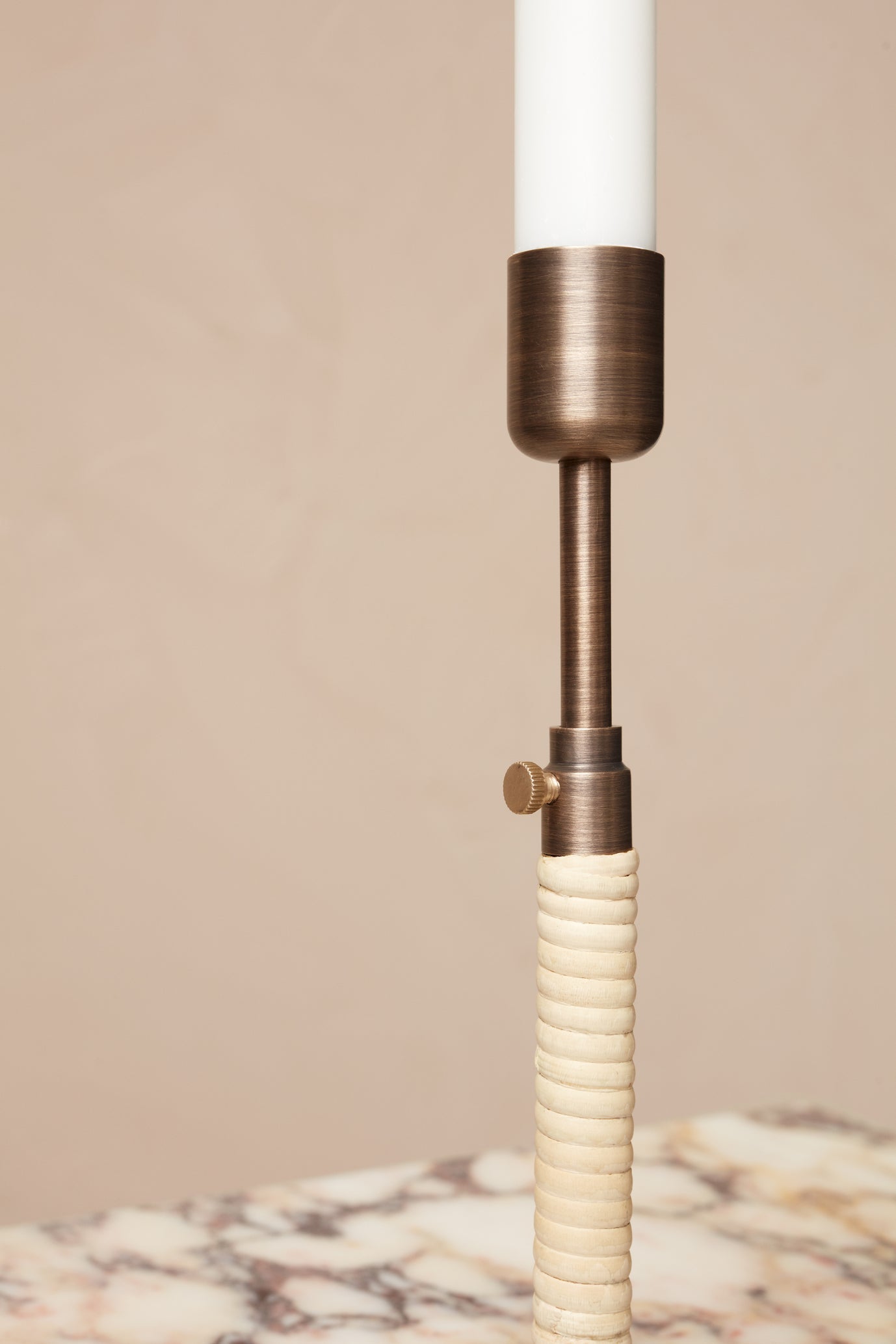 Duca Candleholder, Bronzed Brass