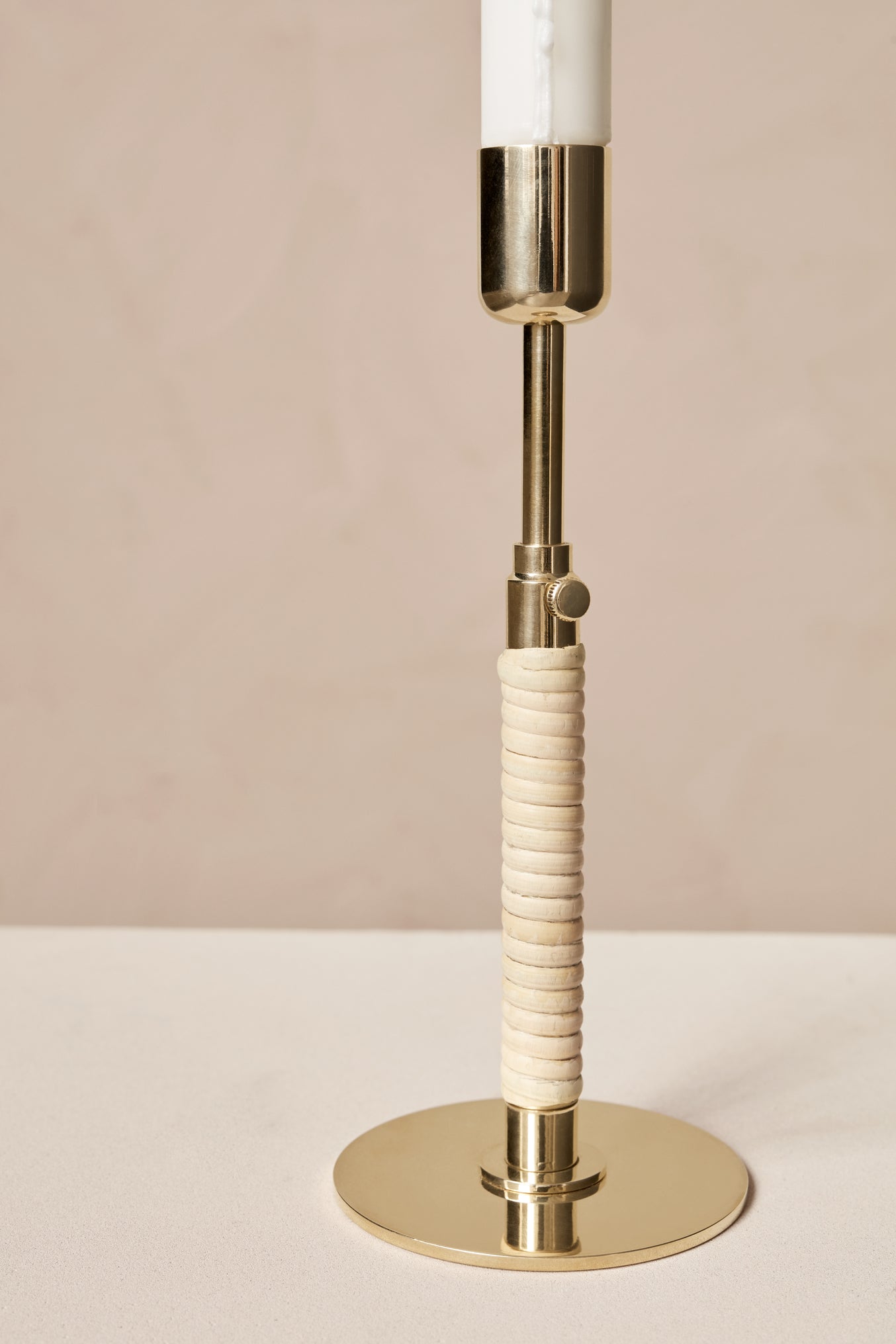 Duca Candleholder, Polished Brass