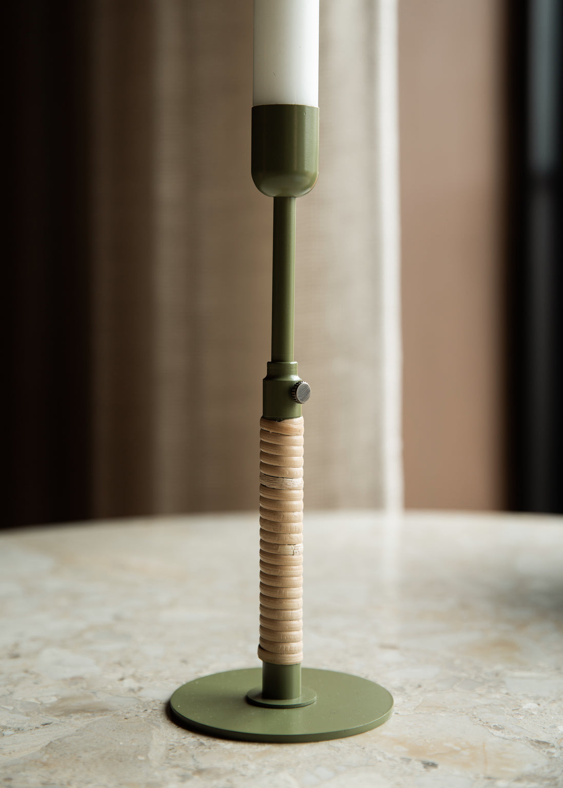 Duca Candleholder, Olive Green