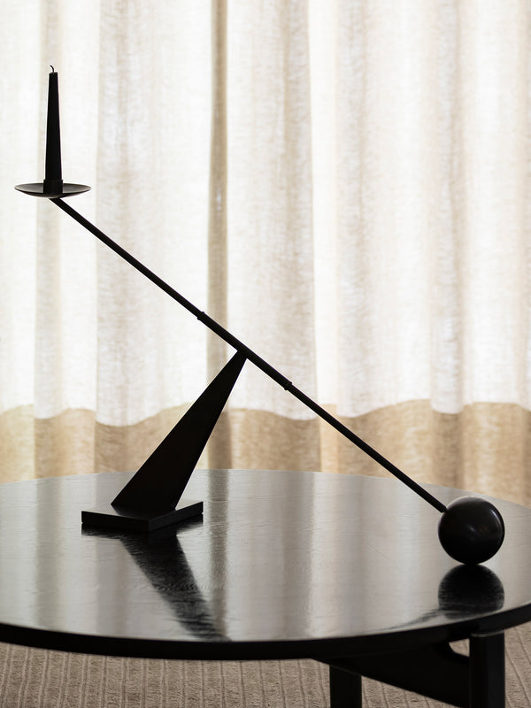 Interconnect Candle Holder, Polished Brass