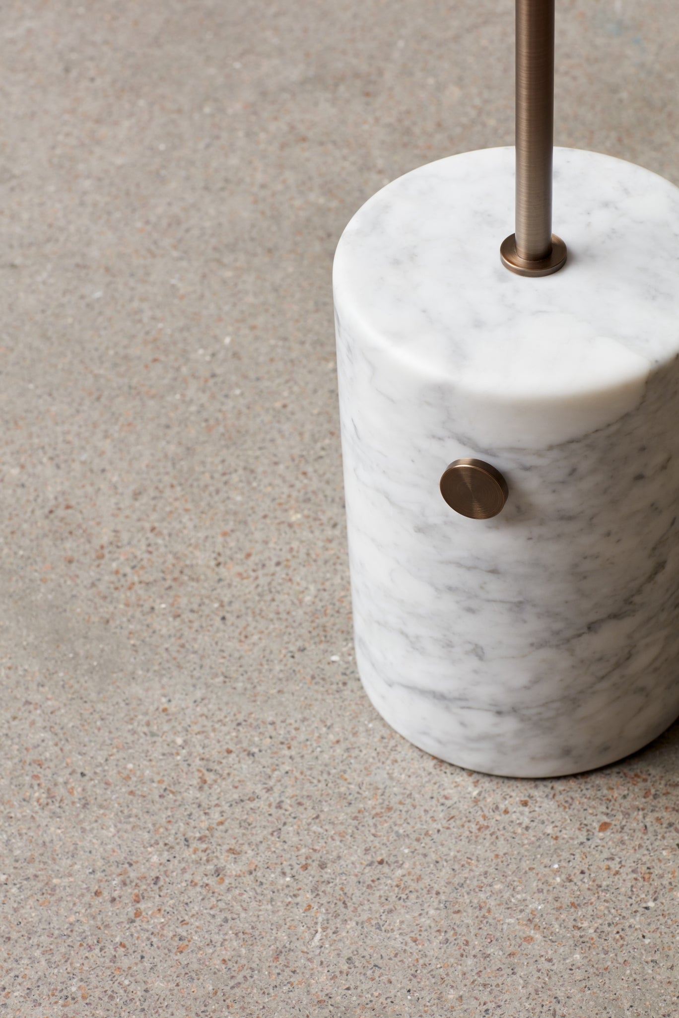JWDA Floor Lamp, White Marble/Bronzed Brass