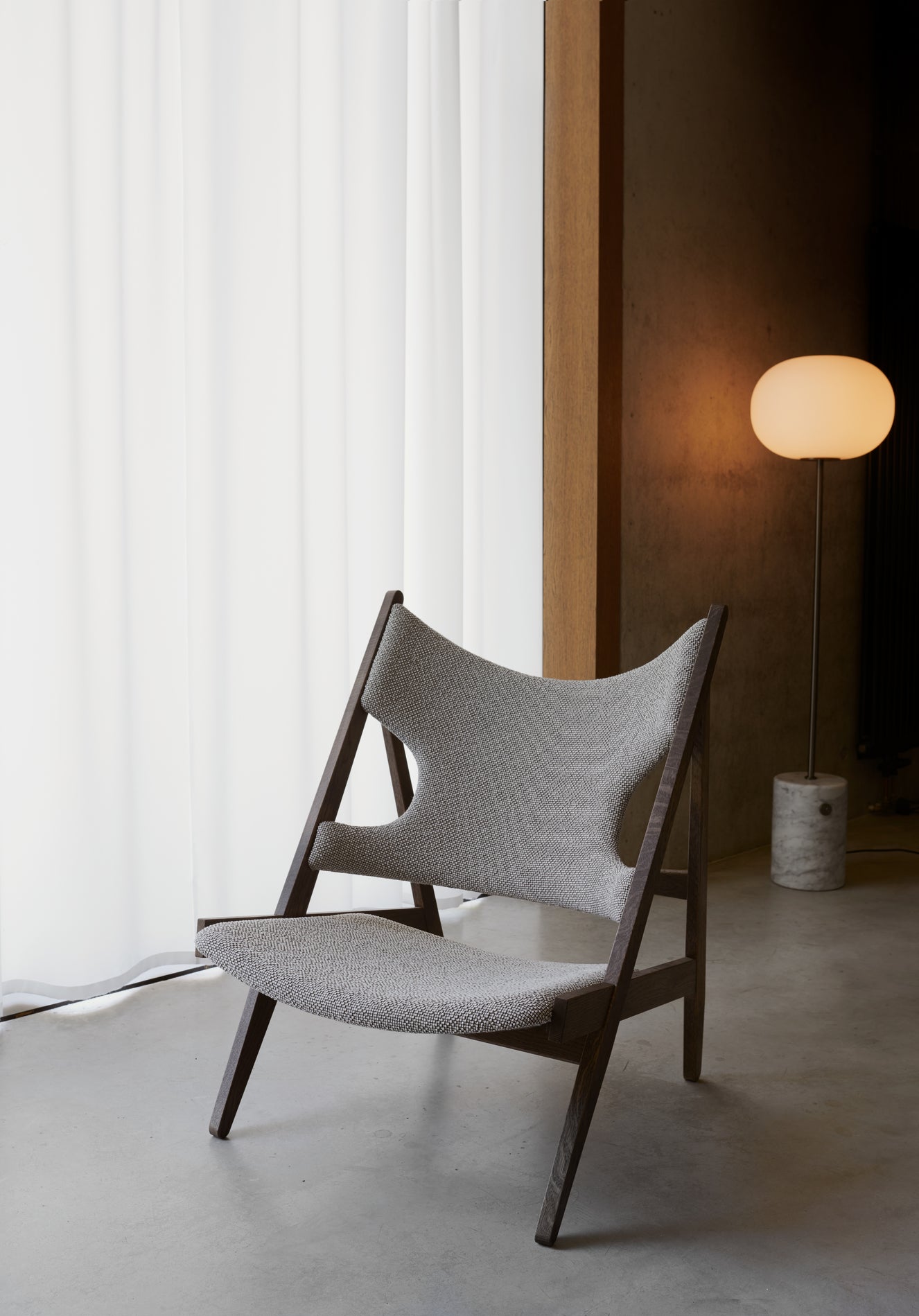 JWDA Floor Lamp, White Marble/Bronzed Brass
