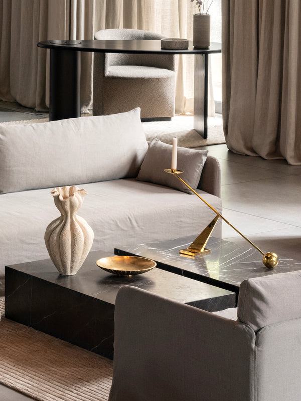 Interconnect Candle Holder, Polished Brass