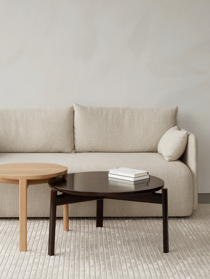 Passage Lounge Table, Ø90, Dark Lacquered Oak