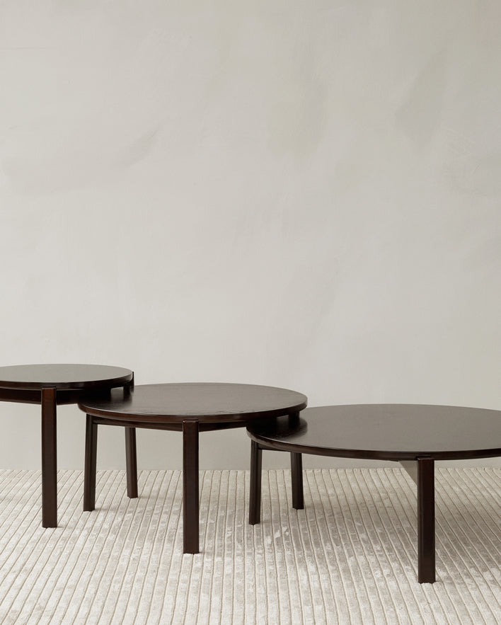 Passage Lounge Table, Ø90, Dark Lacquered Oak