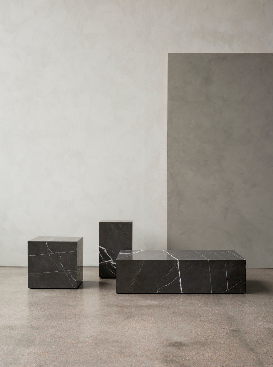 Plinth Low, Brown Grey Marble