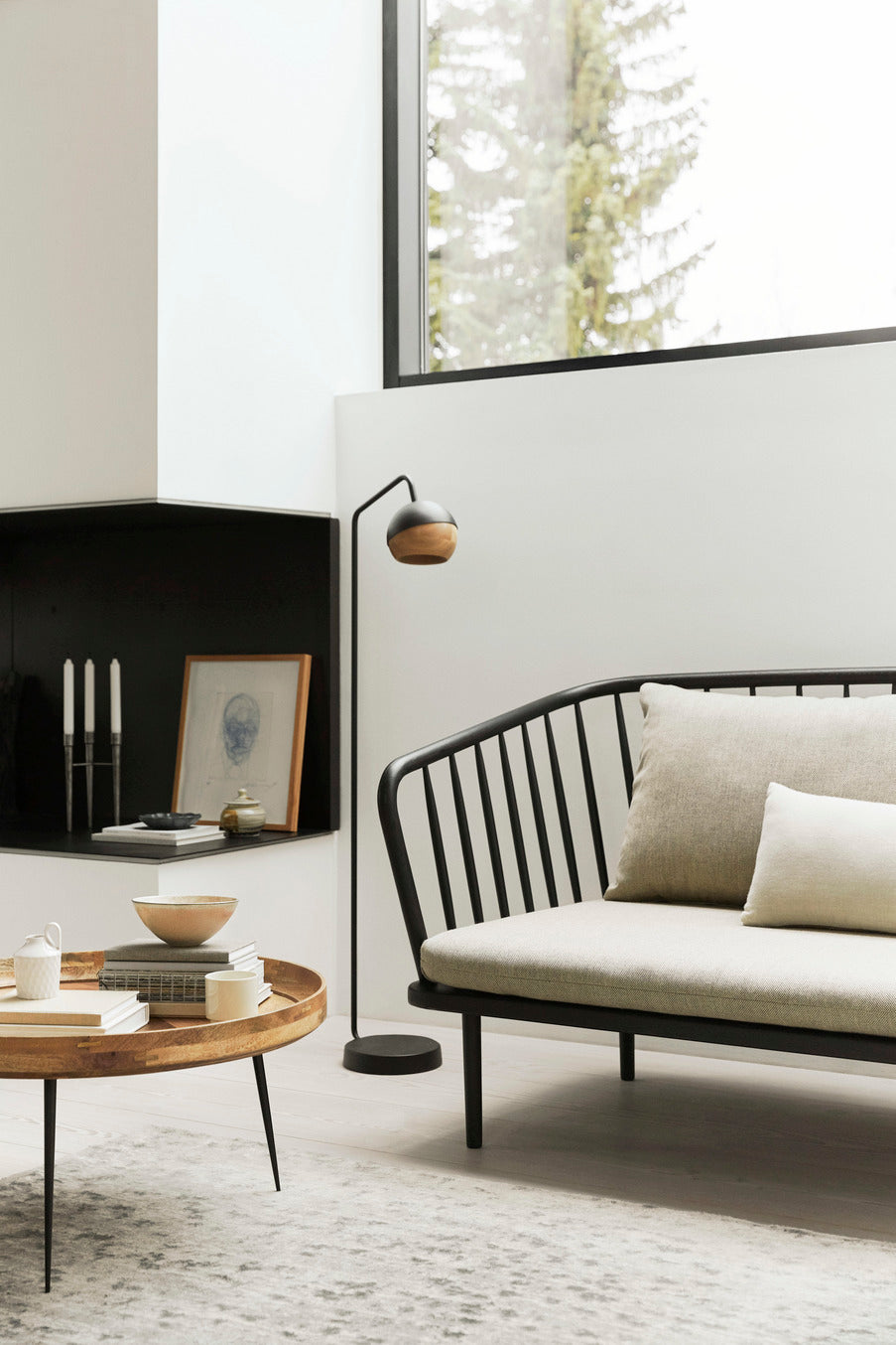 Ray Floor Lamp, Black incl bulb