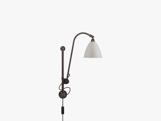 BL5 Wall Lamp - Ø16 Black Brass, Classic White Semi Matt