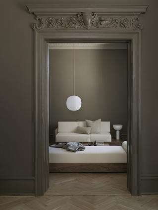 Lantern Pendant, Frosted White Opal Glass, Ø40