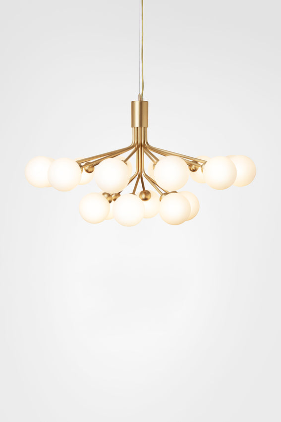 Apiales 18, Brushed brass/opal white