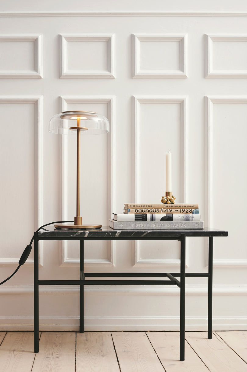Blossi Table, Nordic gold/clear