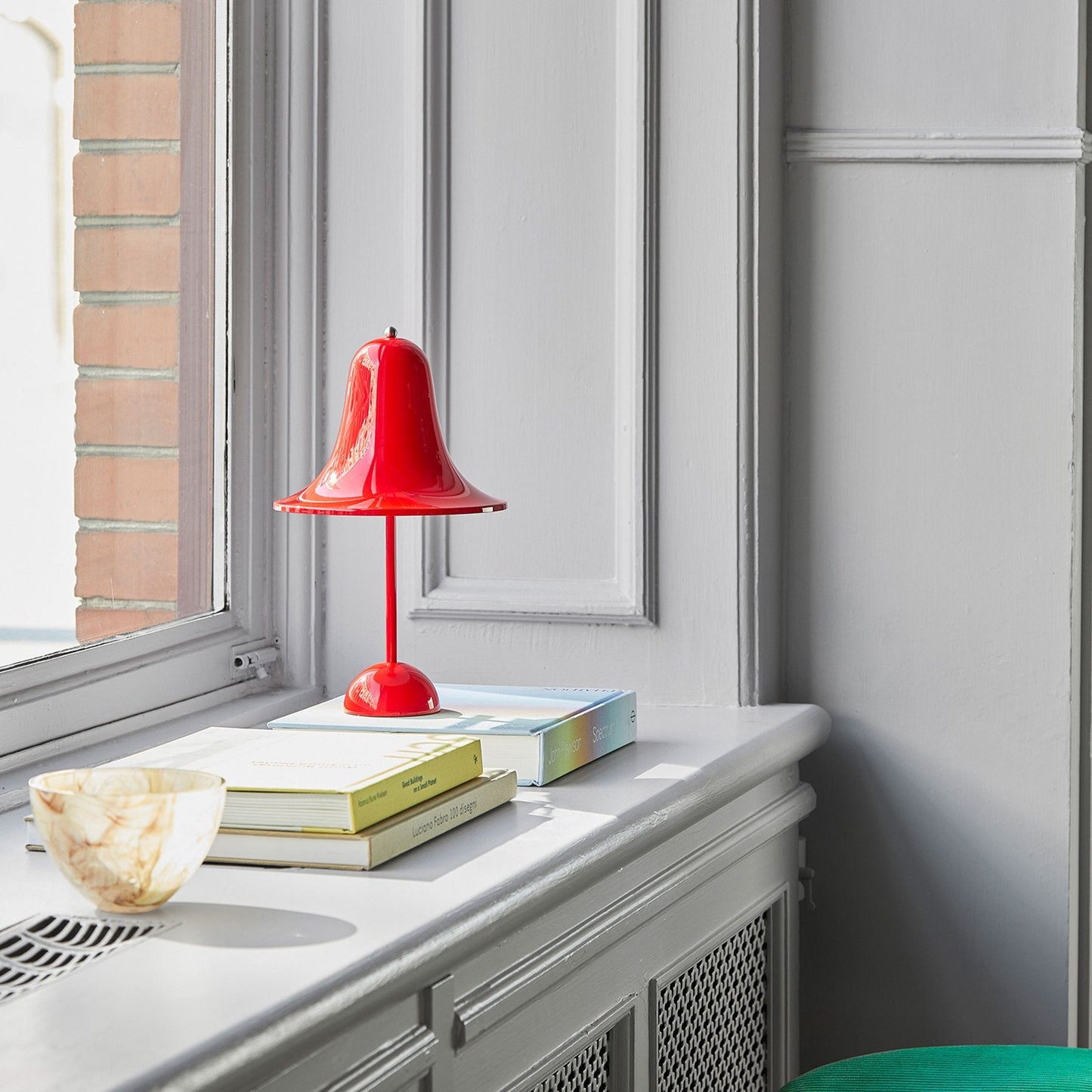 Pantop Portable Table Lamp, Bright Red