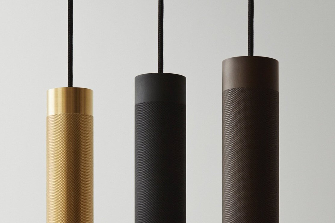 Patrone Pendant Long, Browned Solid Brass