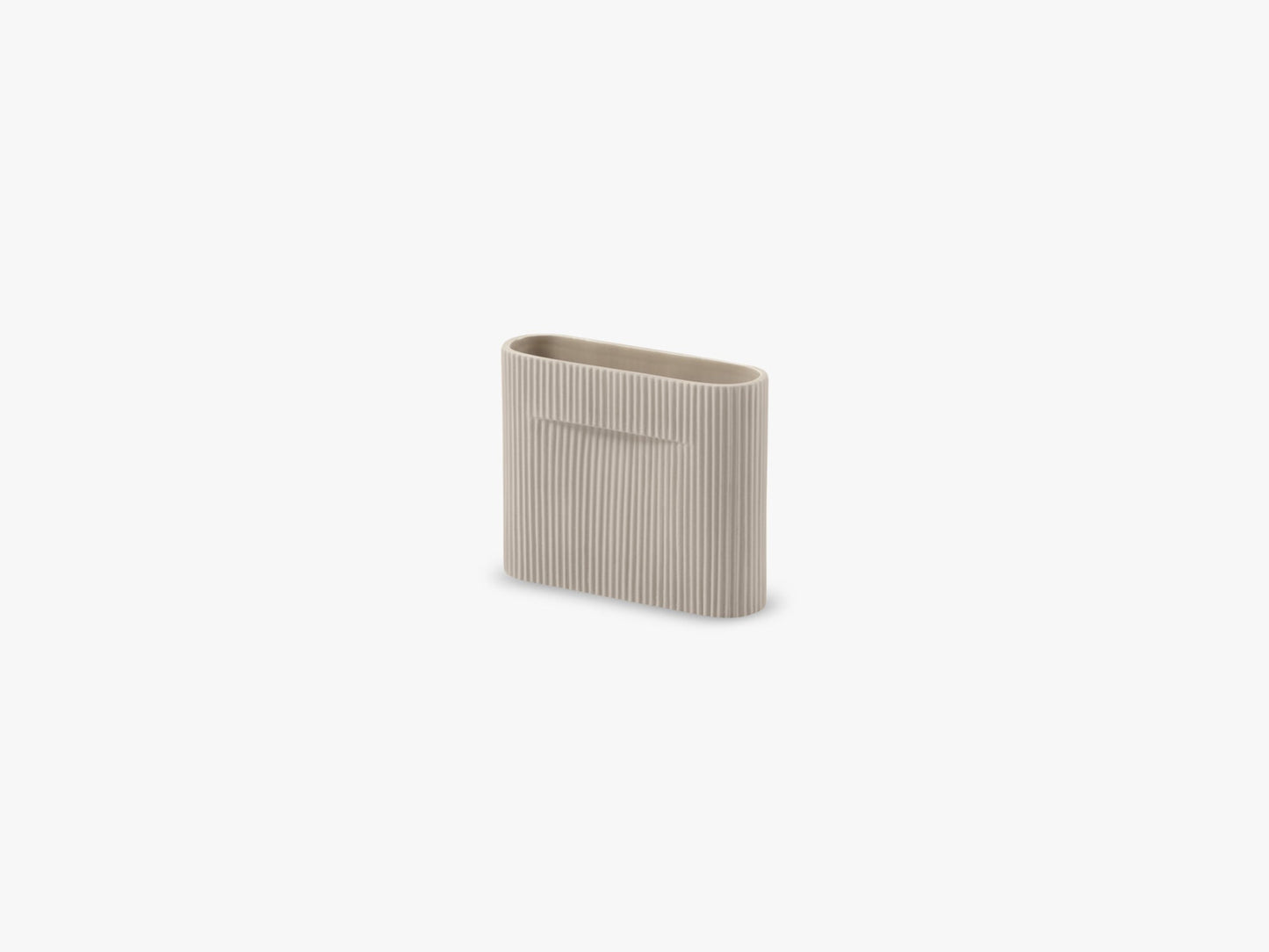 Ridge Vase H16,5, Beige