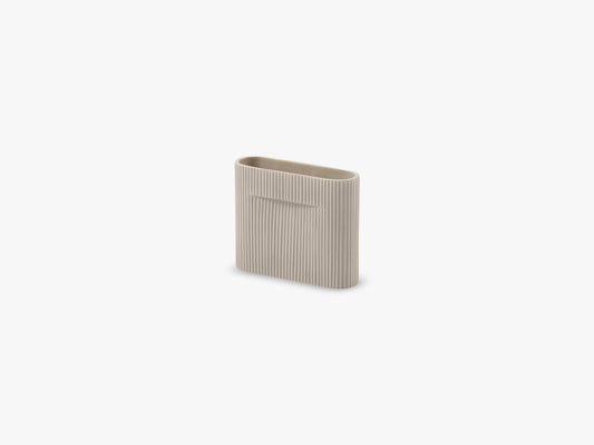 Ridge Vase H16,5, Beige