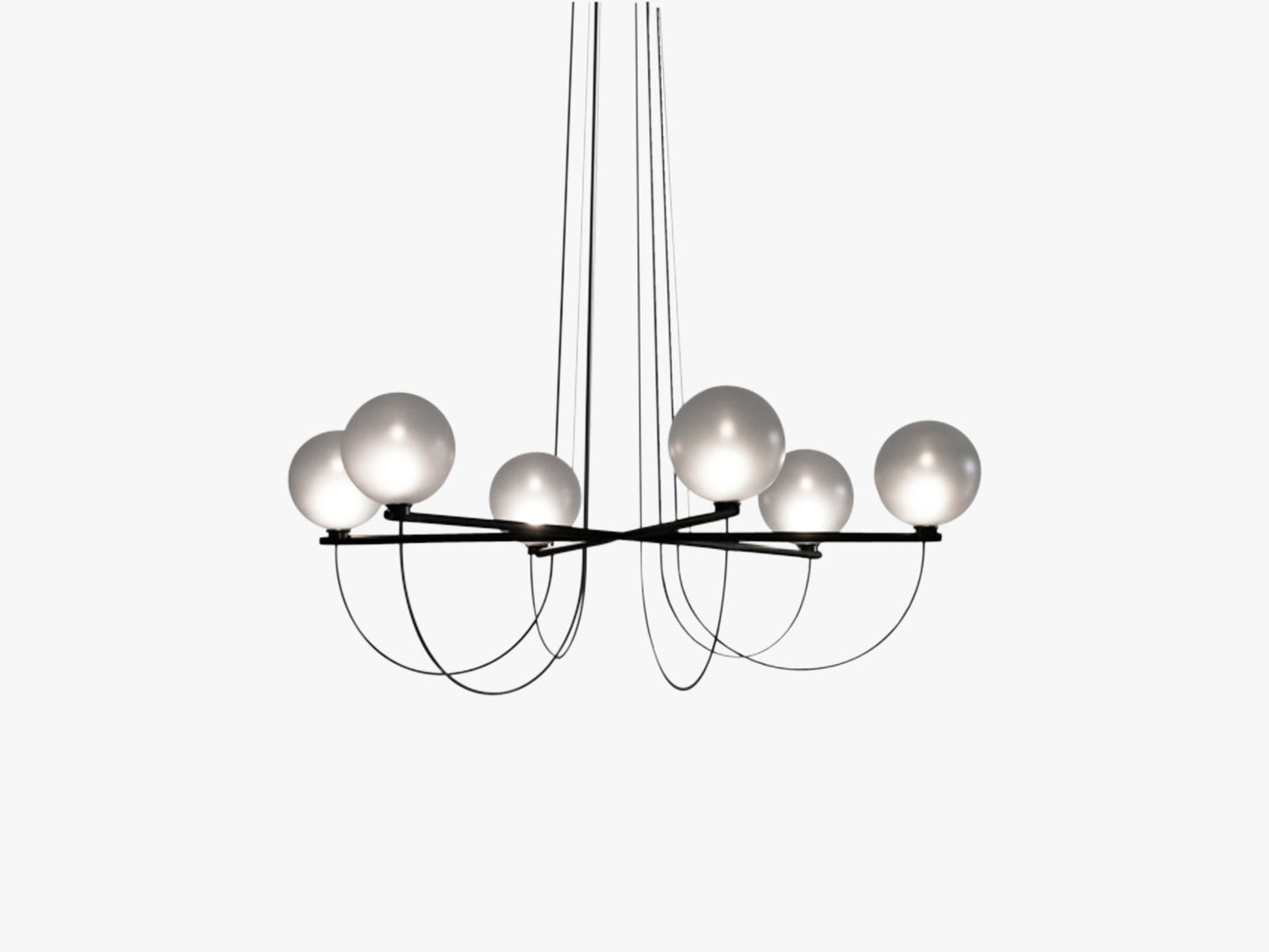 Chandelier, 6-Globe, Black