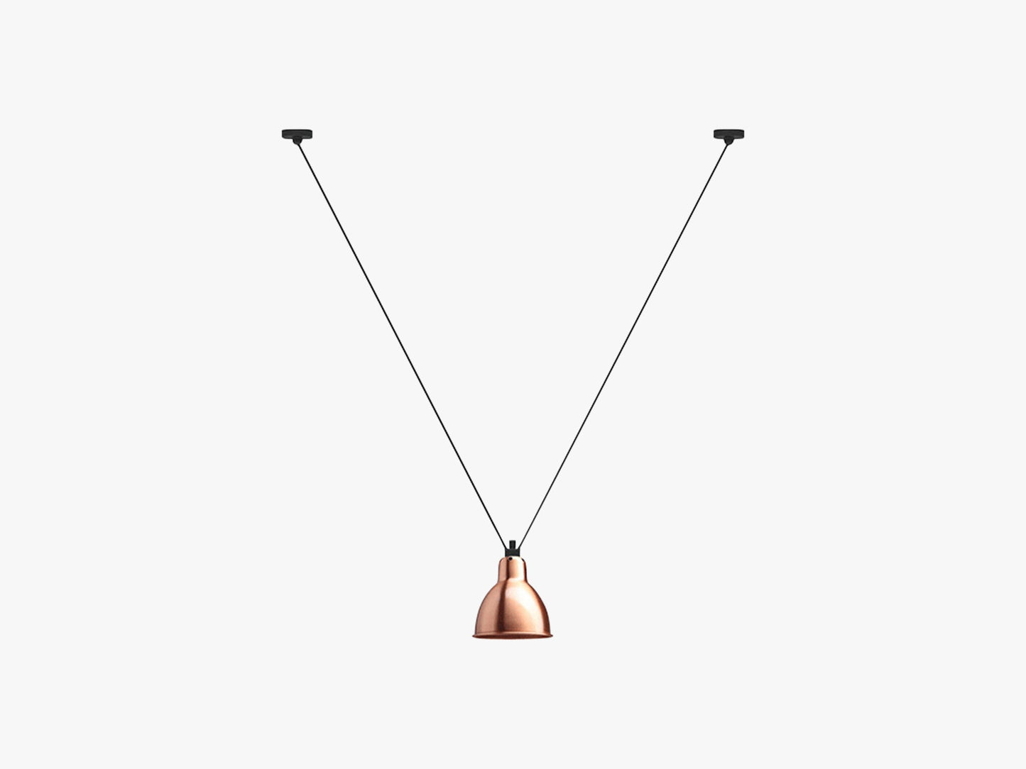 Lampe Gras N323 Pendel Round, Kobber/Hvid