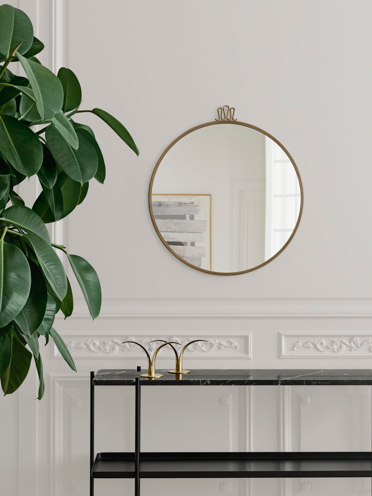 Randaccio Wall mirror - Round, Antique Brass