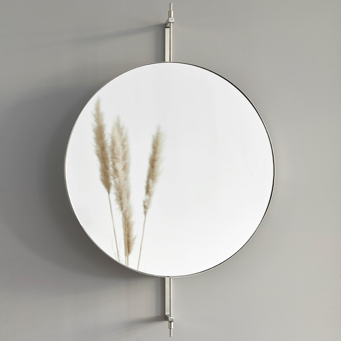 Rotating Mirror, Steel Brushed Steel