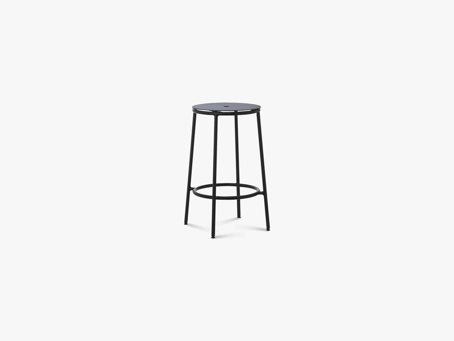 Circa Barstool 65 cm Black Steel, Black Aluminium