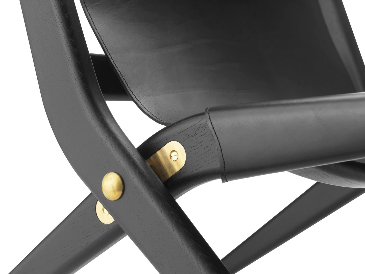 Saxe chair, blackstained oak/black leather