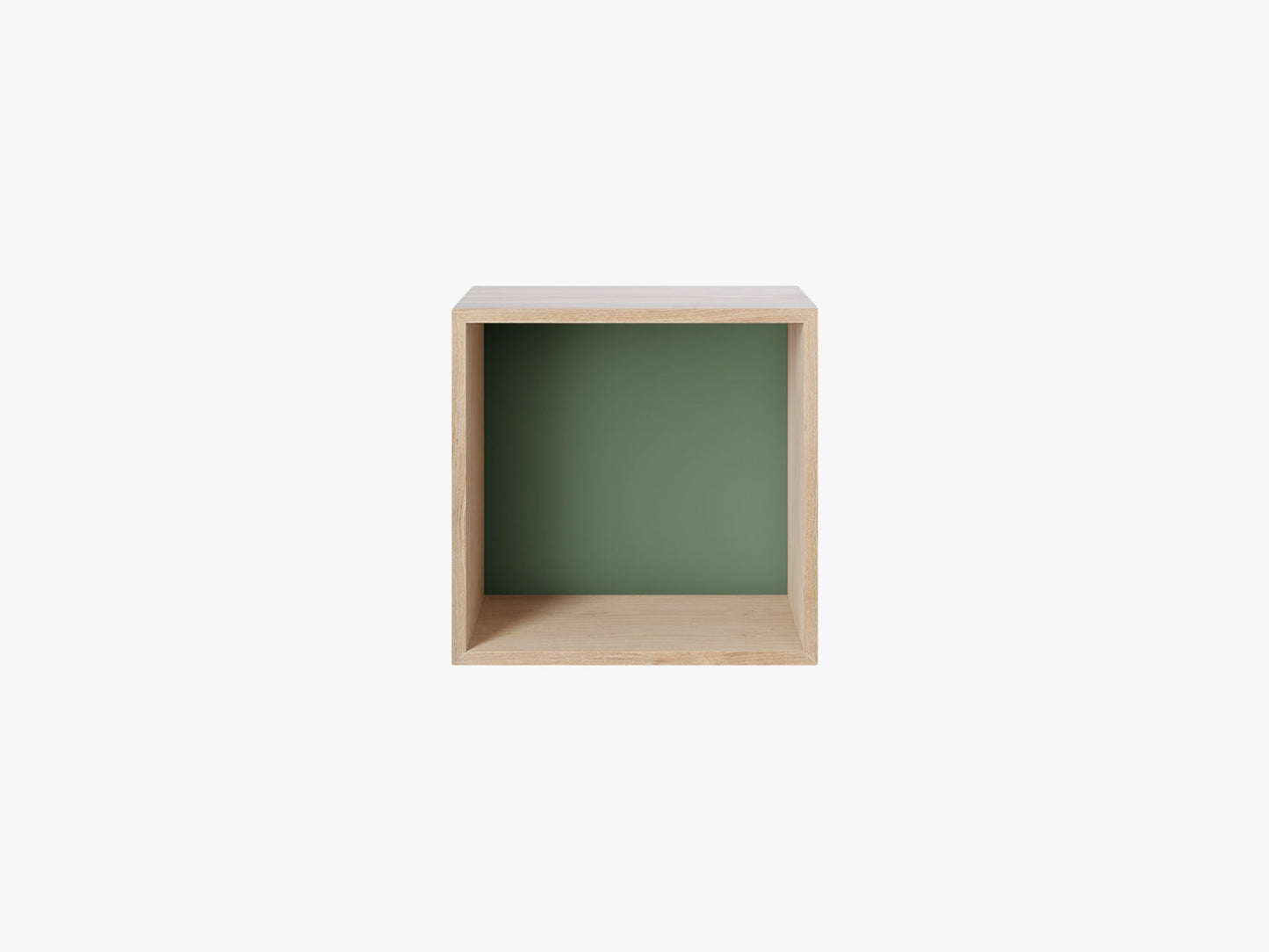 Stacked Storage System - Medium w backboard, Oak/Dusty Green