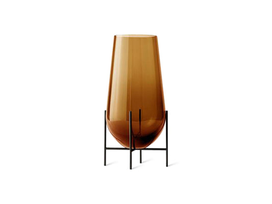 Echasse Vase Large, Amber/Bronzed Brass