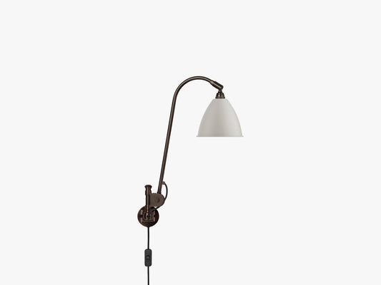 BL6 Wall Lamp - Ø16 Black Brass, Classic White Semi Matt