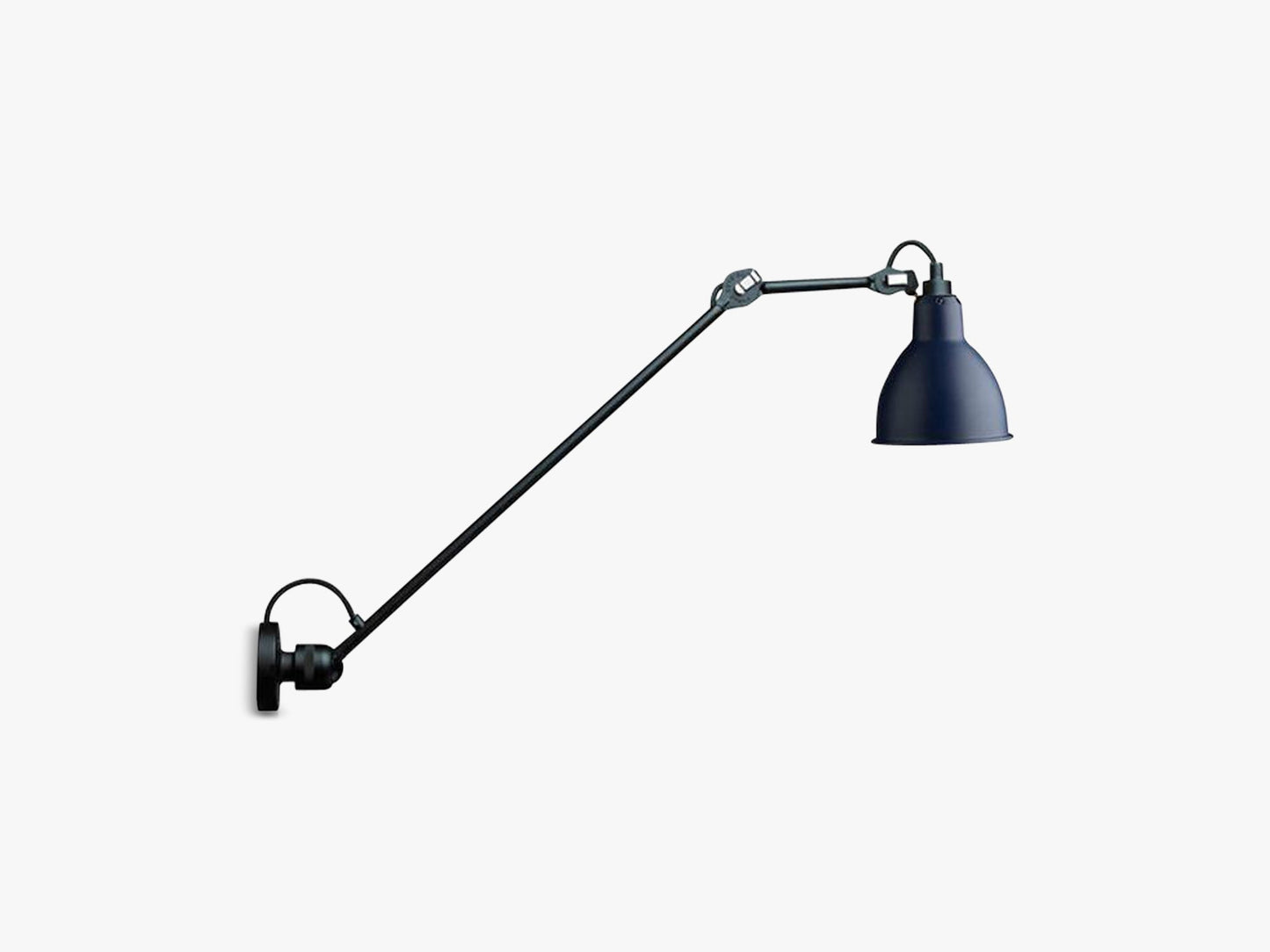 Lampe Gras N304 Hardwired L60, Mat Black/Blå