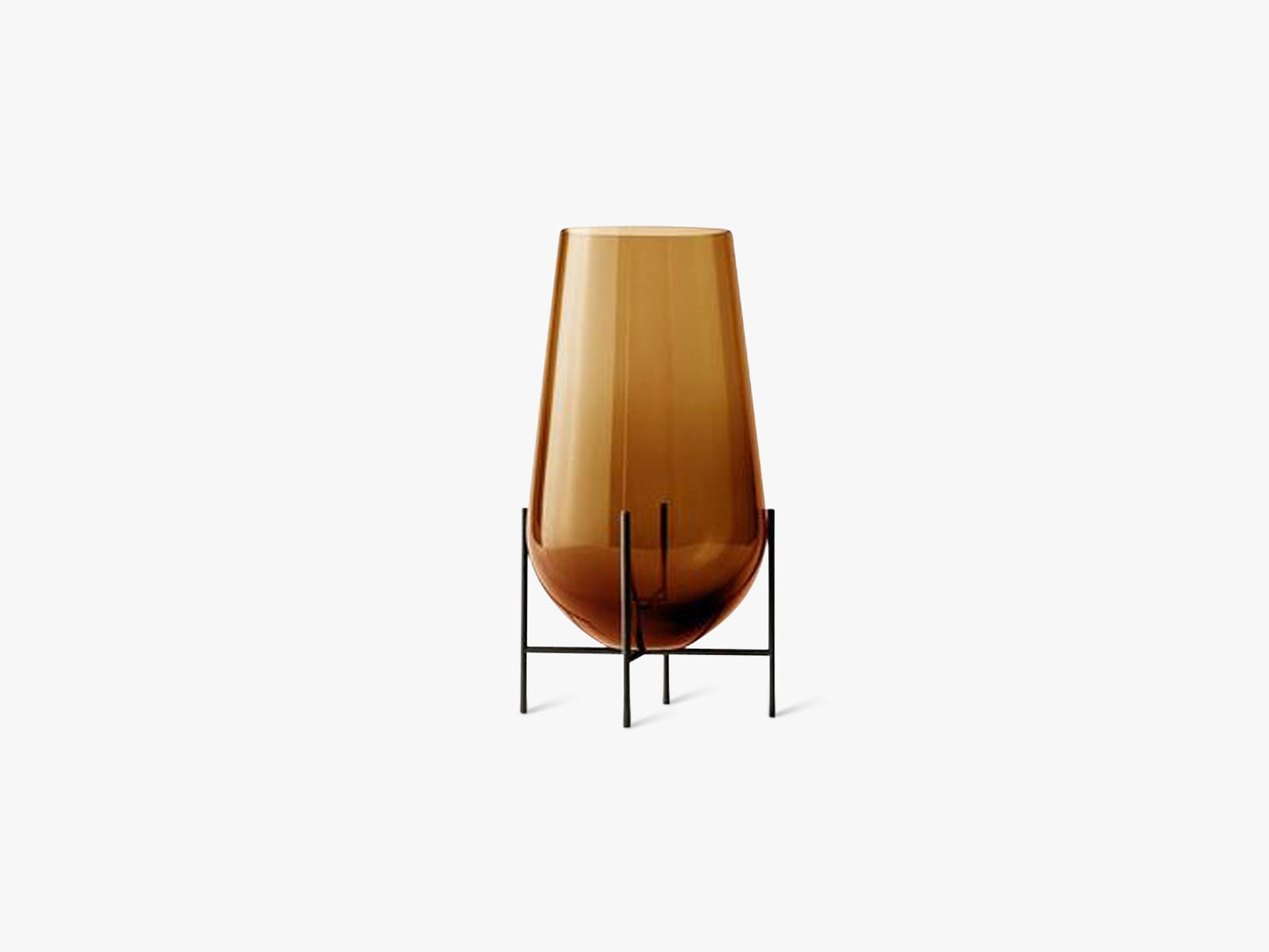 Echasse Vase Medium, Amber/Bronzed Brass