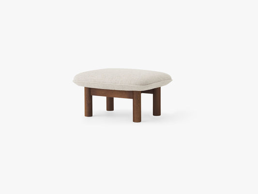 Brasilia Ottoman, Walnut/0011 White/Moss