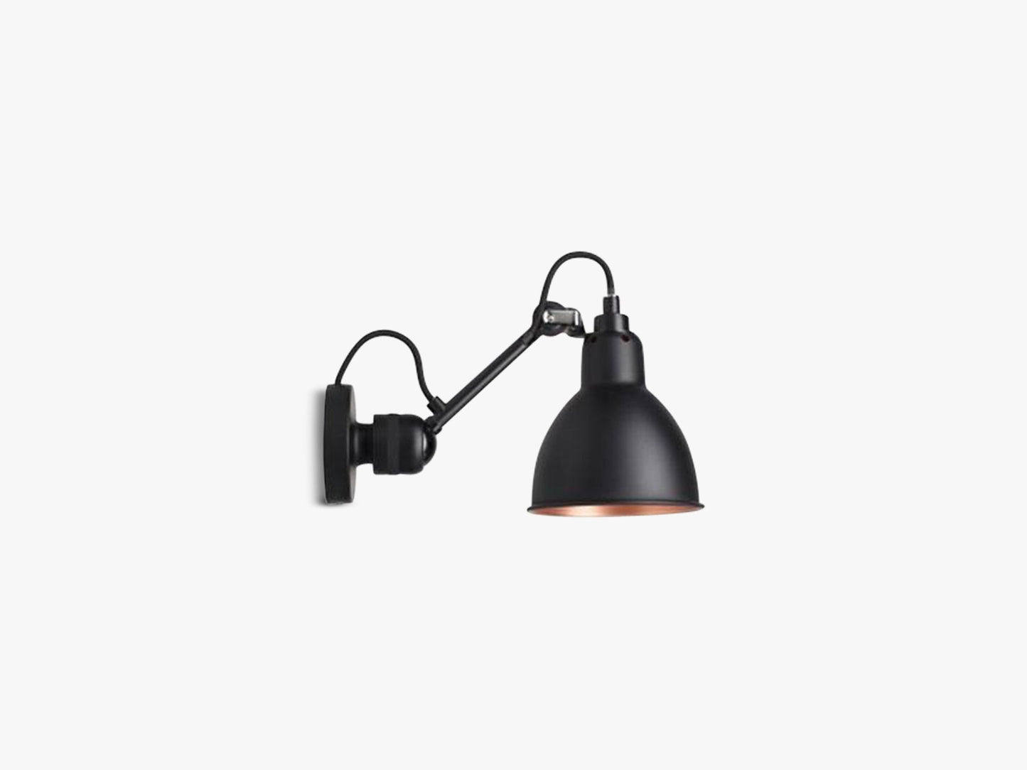 Lampe Gras N304 M Ledning, Mat Sort/Mat Sort/Kobber