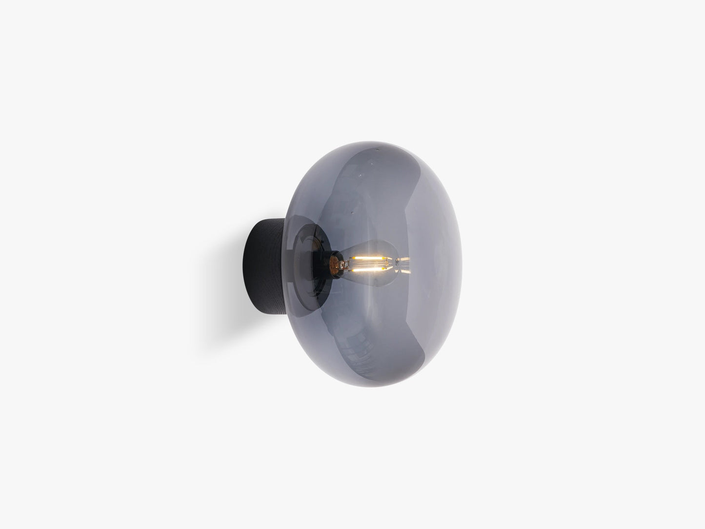 Karl-Johan Wall Lamp, Black Stained Oak w Smoked Glass