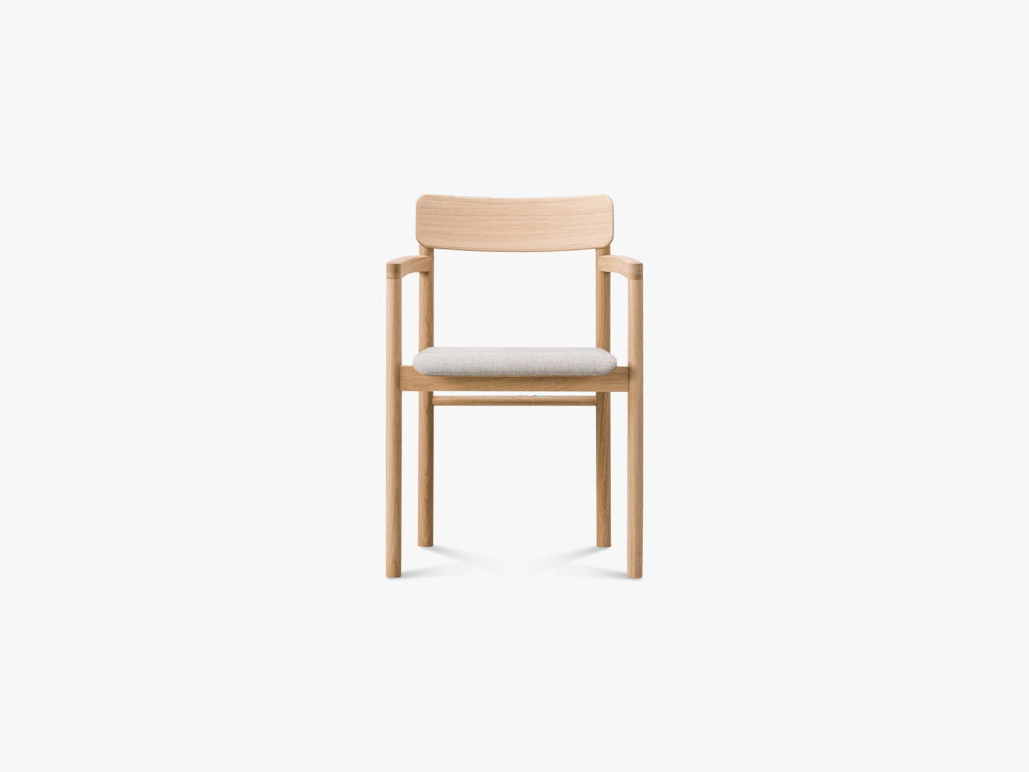 Post Armchair w Seat upholstering, White
