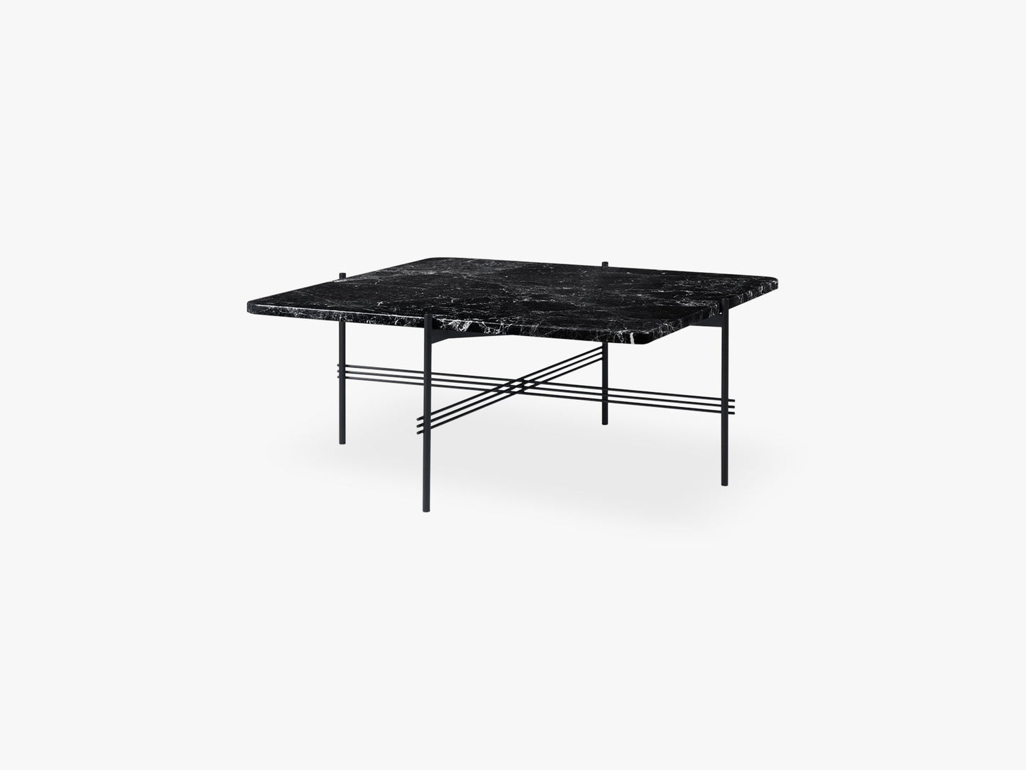 TS Coffee Table Square black base, Marble Black top 80cm